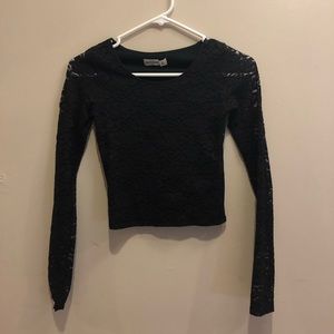 Abercrombie Black Lace Kids Crop Top